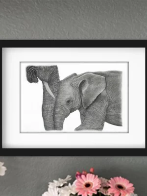 Discover high quality prints of original hand drawn animal portrait art by pencil artist, Fiona Green. High quality and unique.